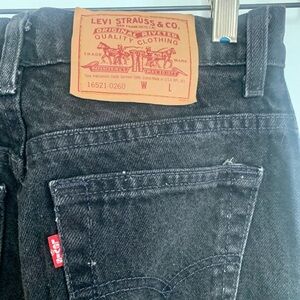 Levi’s Black Denim High Waisted Straight Leg Jeans